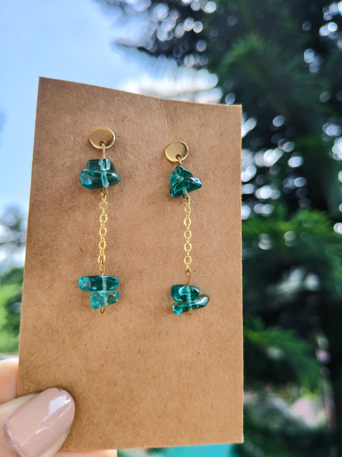 Teal Stone Earrings