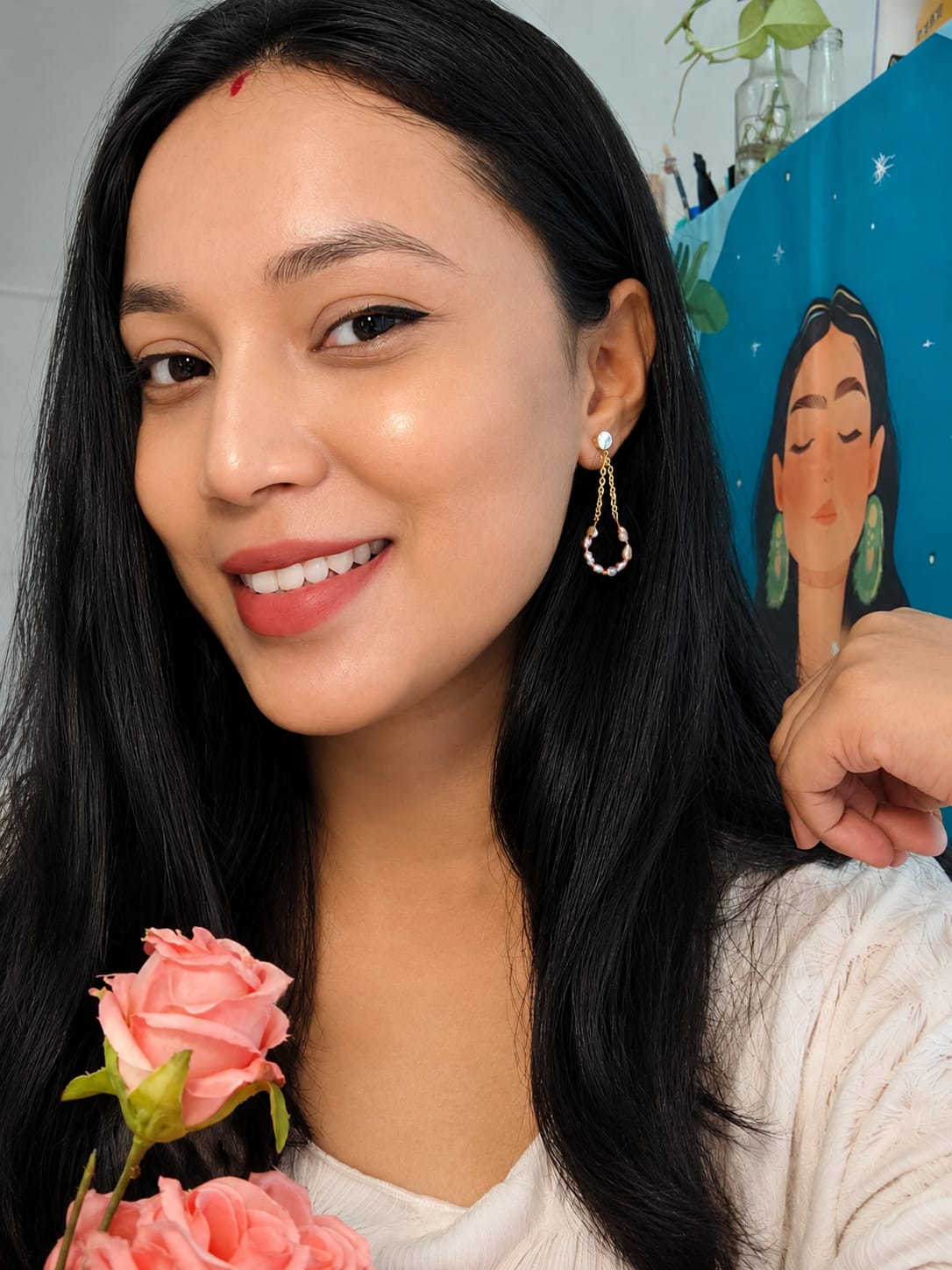 Blushy queen earings